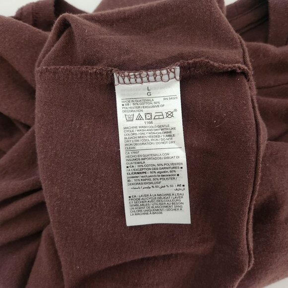 Old Navy Mens T Shirt Large Brown Soft Washed Short Sleeve Crew Neck Roam Free - Picture 5 of 5